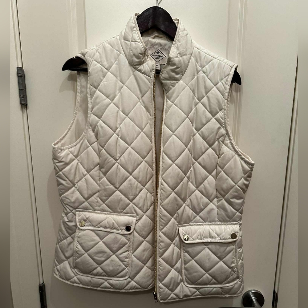 St. John's Bay Cream Quilted Vest